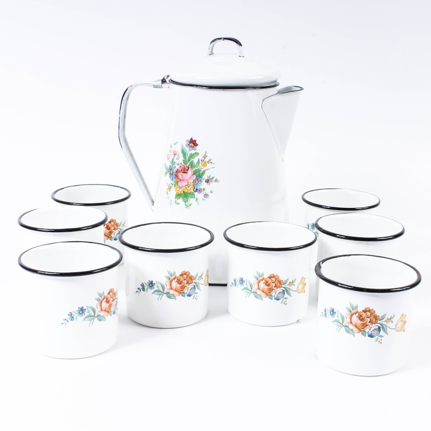 Enameled Coffee Set