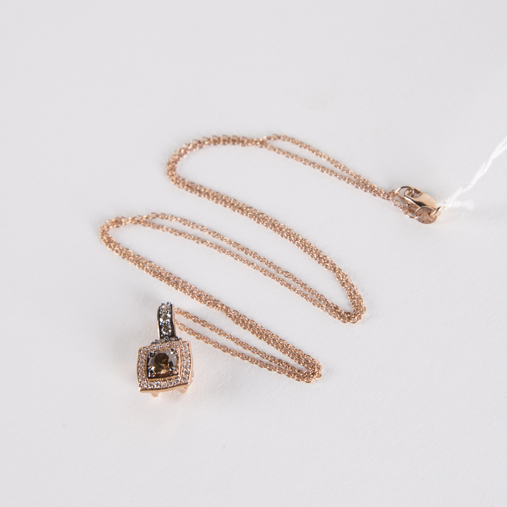 Le Vian 14K Rose Gold Chocolate and White Diamond Pendant on 14K Chain