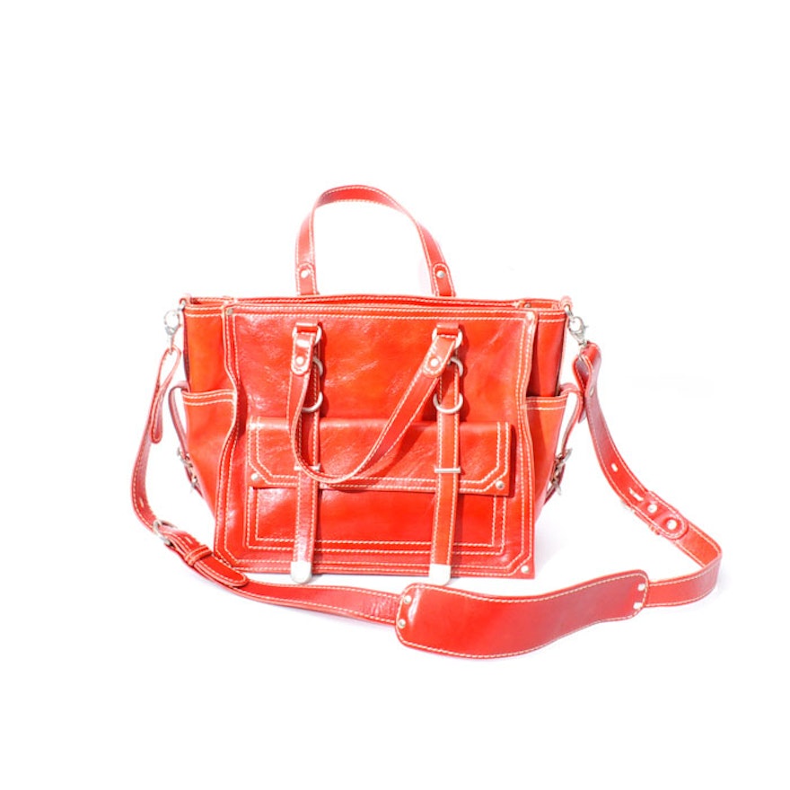Red Francesco Biasia Leather Bag