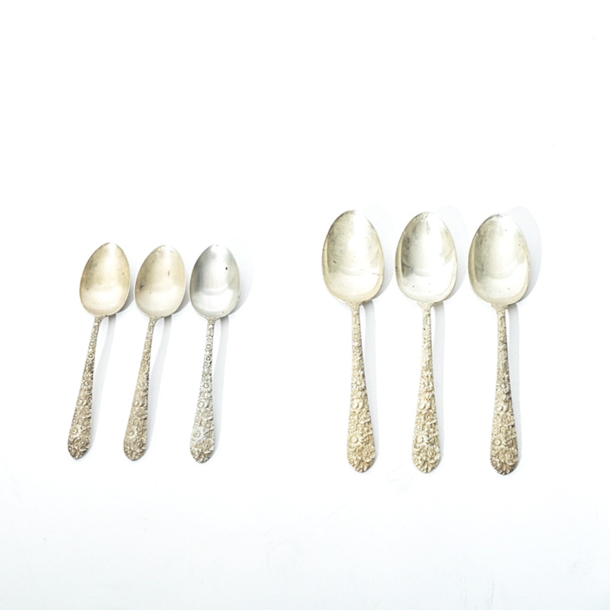 Alvin "Bridal Bouquet" Sterling Silver Spoons