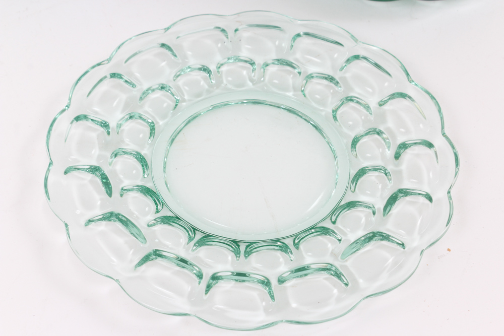 Heisey Glass Thumbprint Pattern in Moongleam