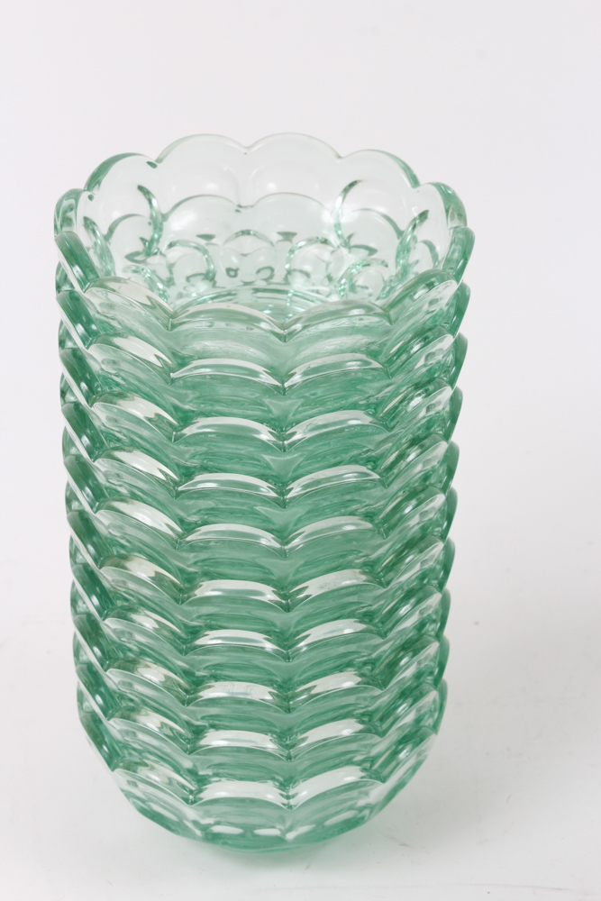 Heisey Glass Thumbprint Pattern in Moongleam