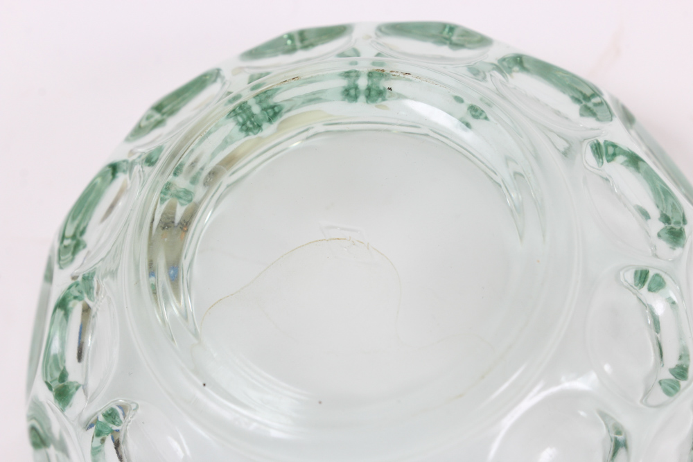 Heisey Glass Thumbprint Pattern in Moongleam