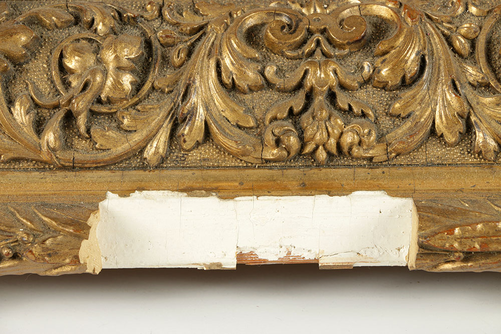 Antique French Barbizon Style Gilt and Gesso Frame