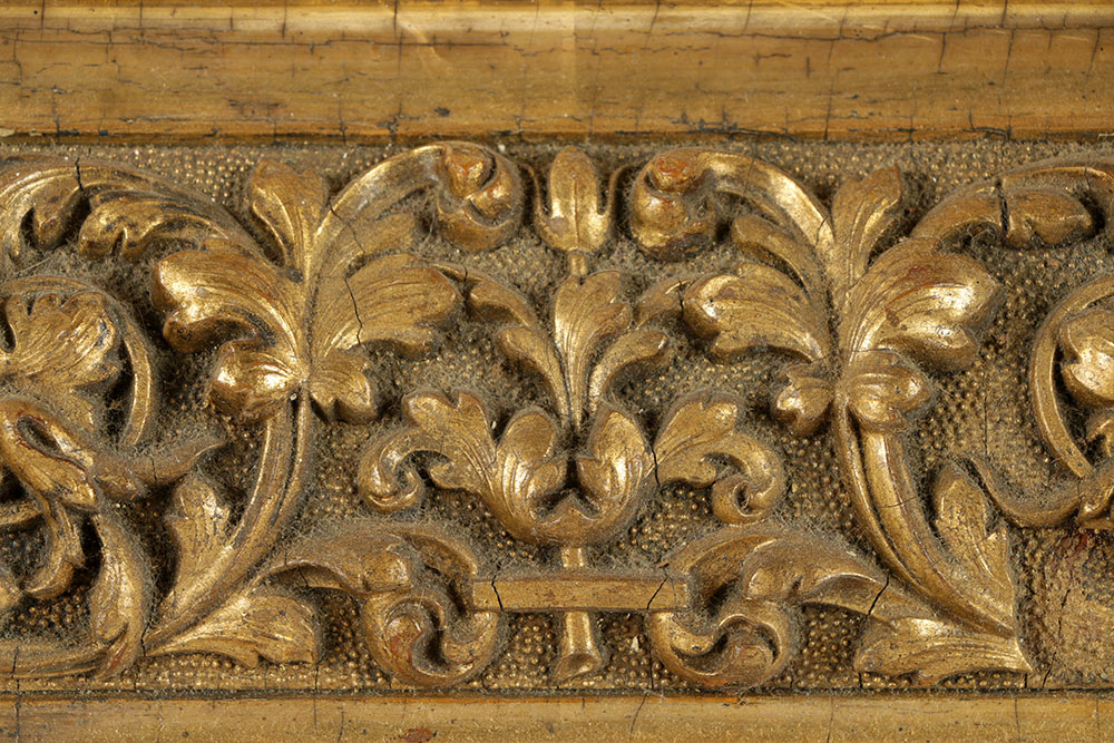 Antique French Barbizon Style Gilt and Gesso Frame