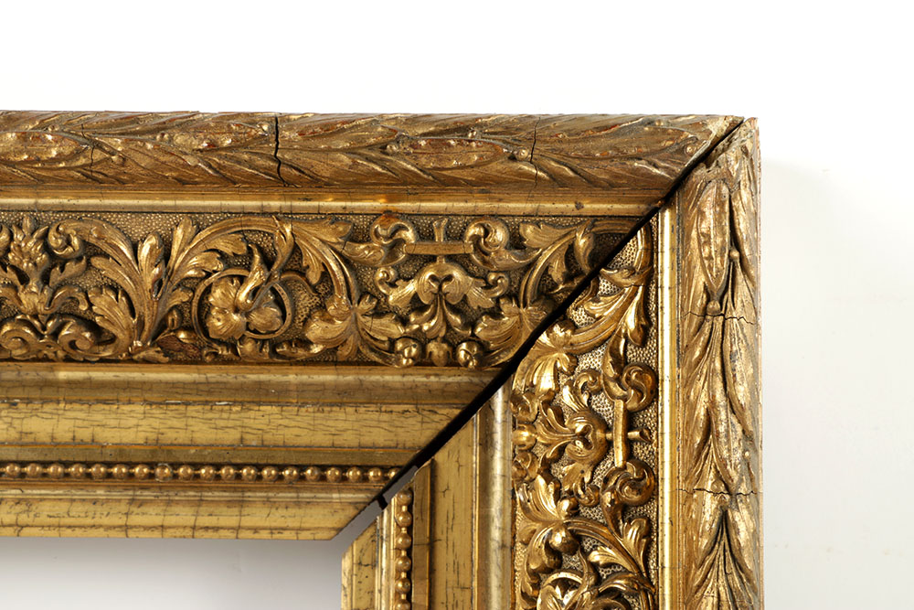 Antique French Barbizon Style Gilt and Gesso Frame