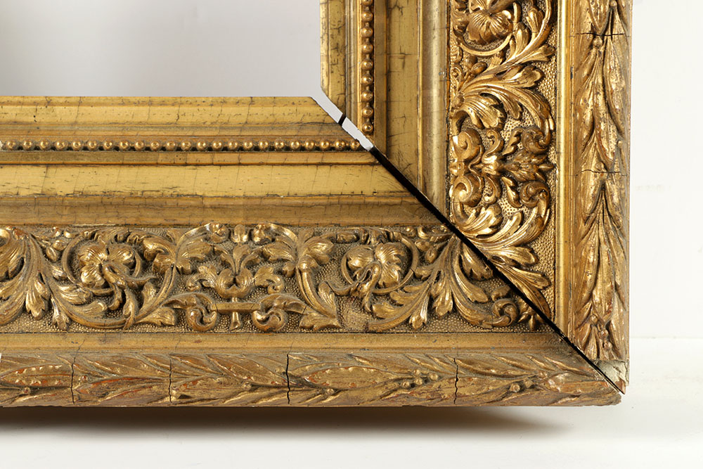 Antique French Barbizon Style Gilt and Gesso Frame