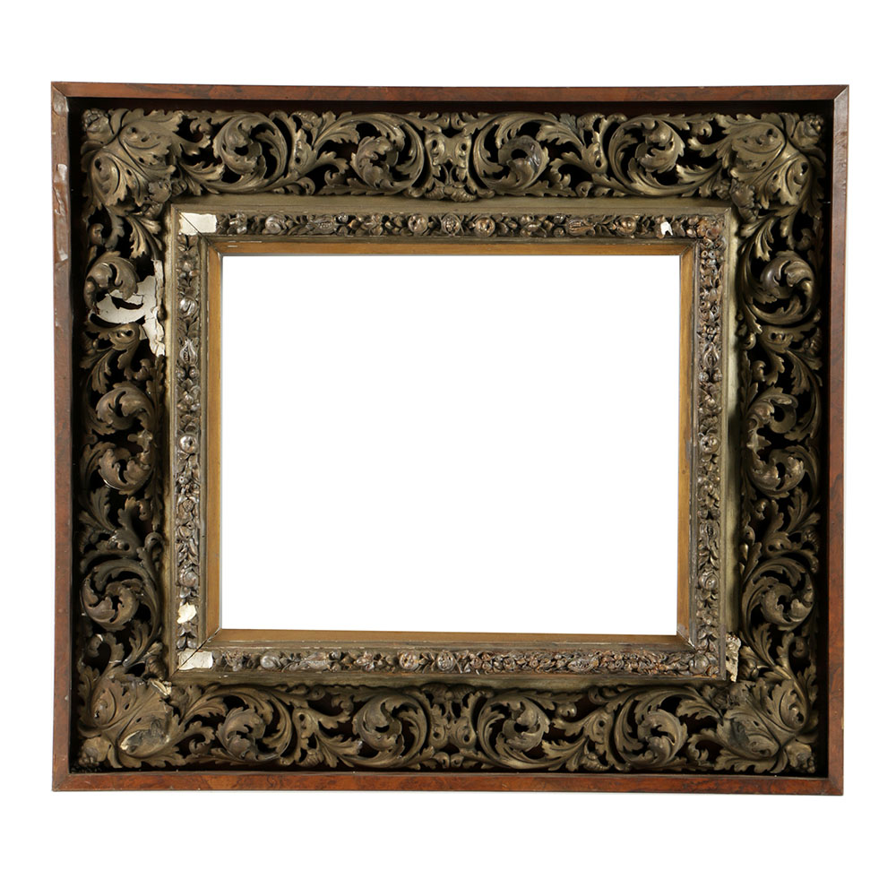 19th-Century Shadow Box Style Frame with Gilt and Gesso