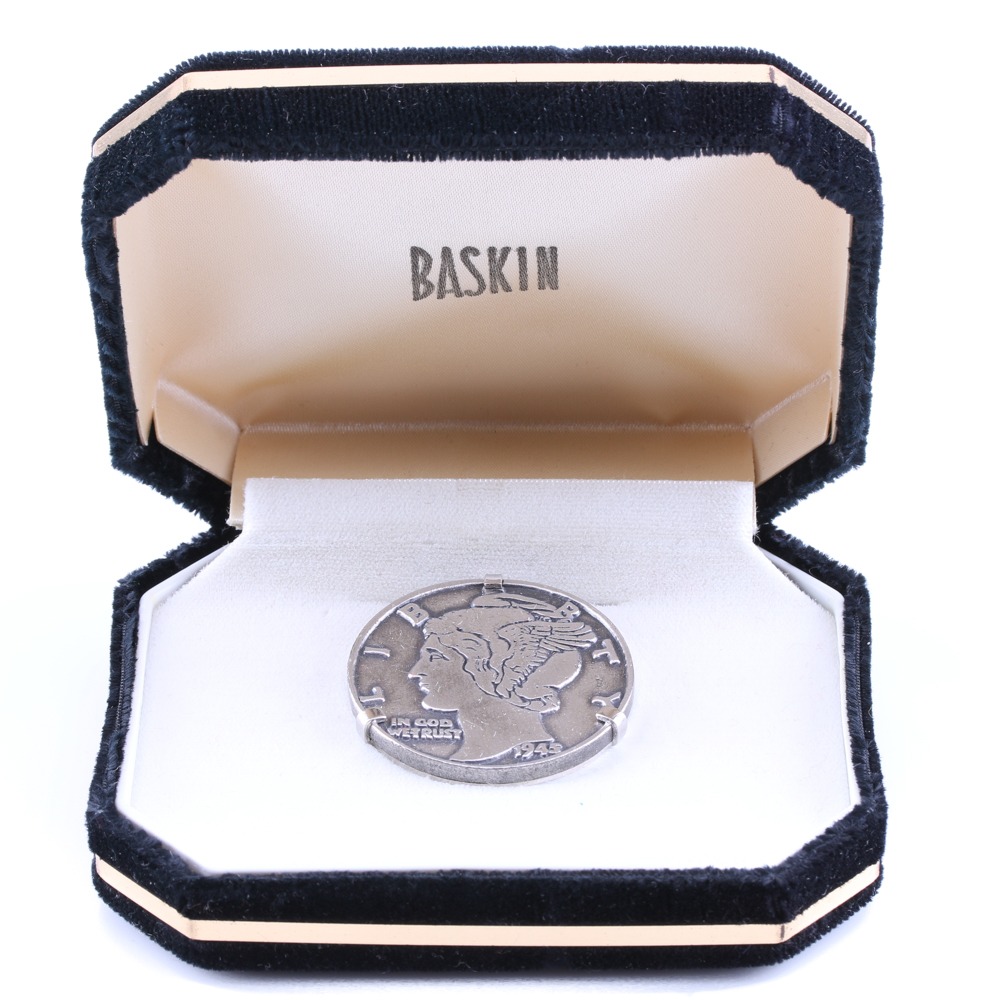 Cast Mercury Dime Replica Money Clip