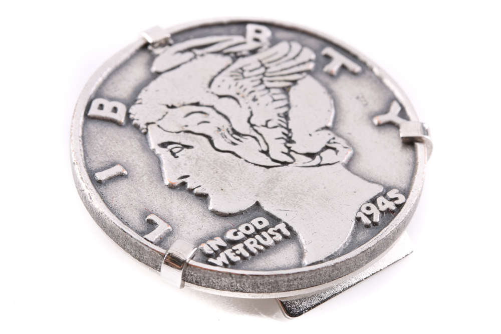 Cast Mercury Dime Replica Money Clip