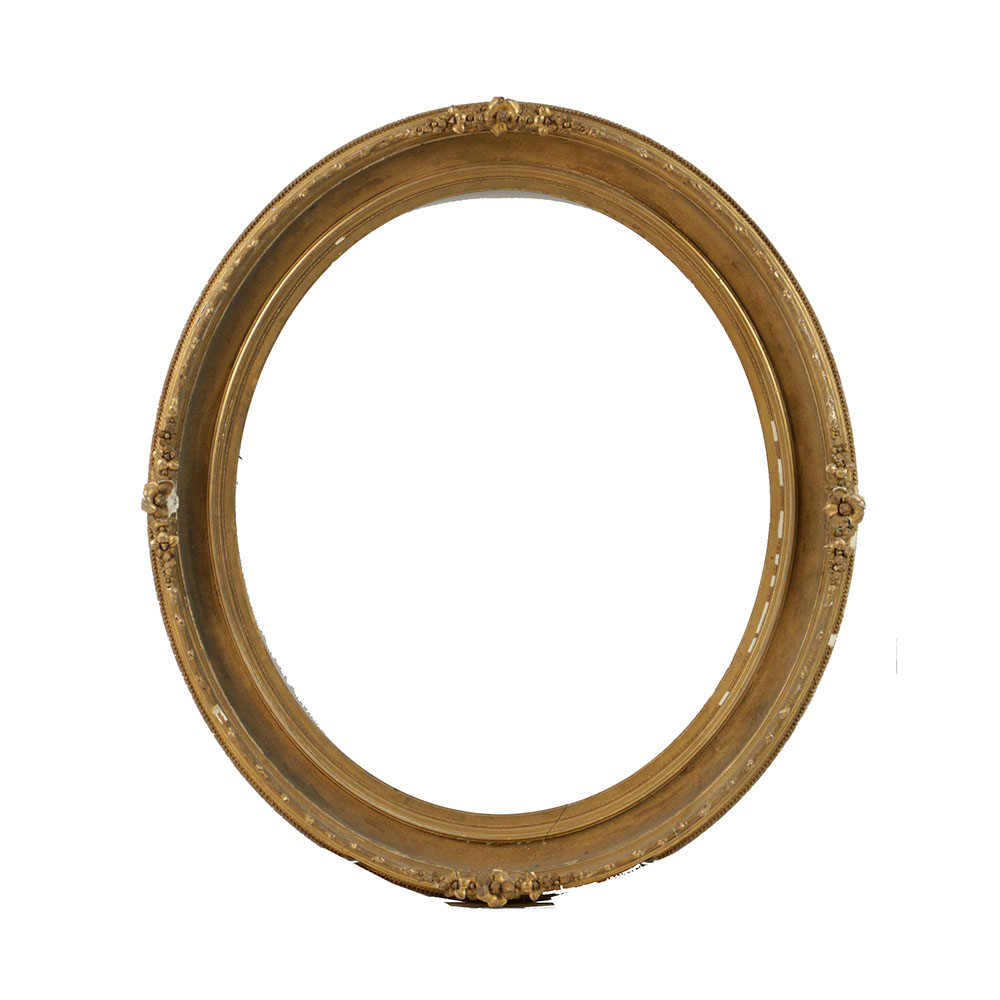 Mid 19th-Century Gilt and Gesso Oval Museum Frame
