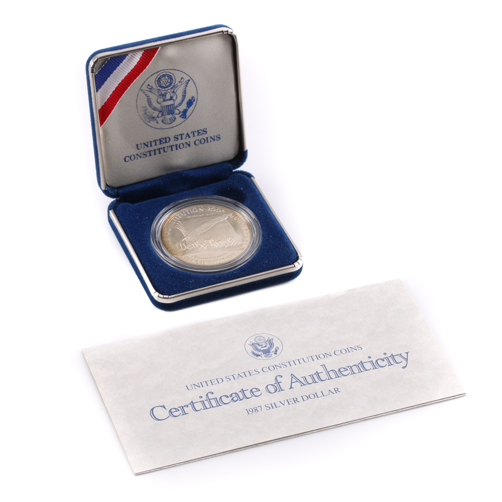 1987 U.S. Constitution Commemorative Silver Dollar