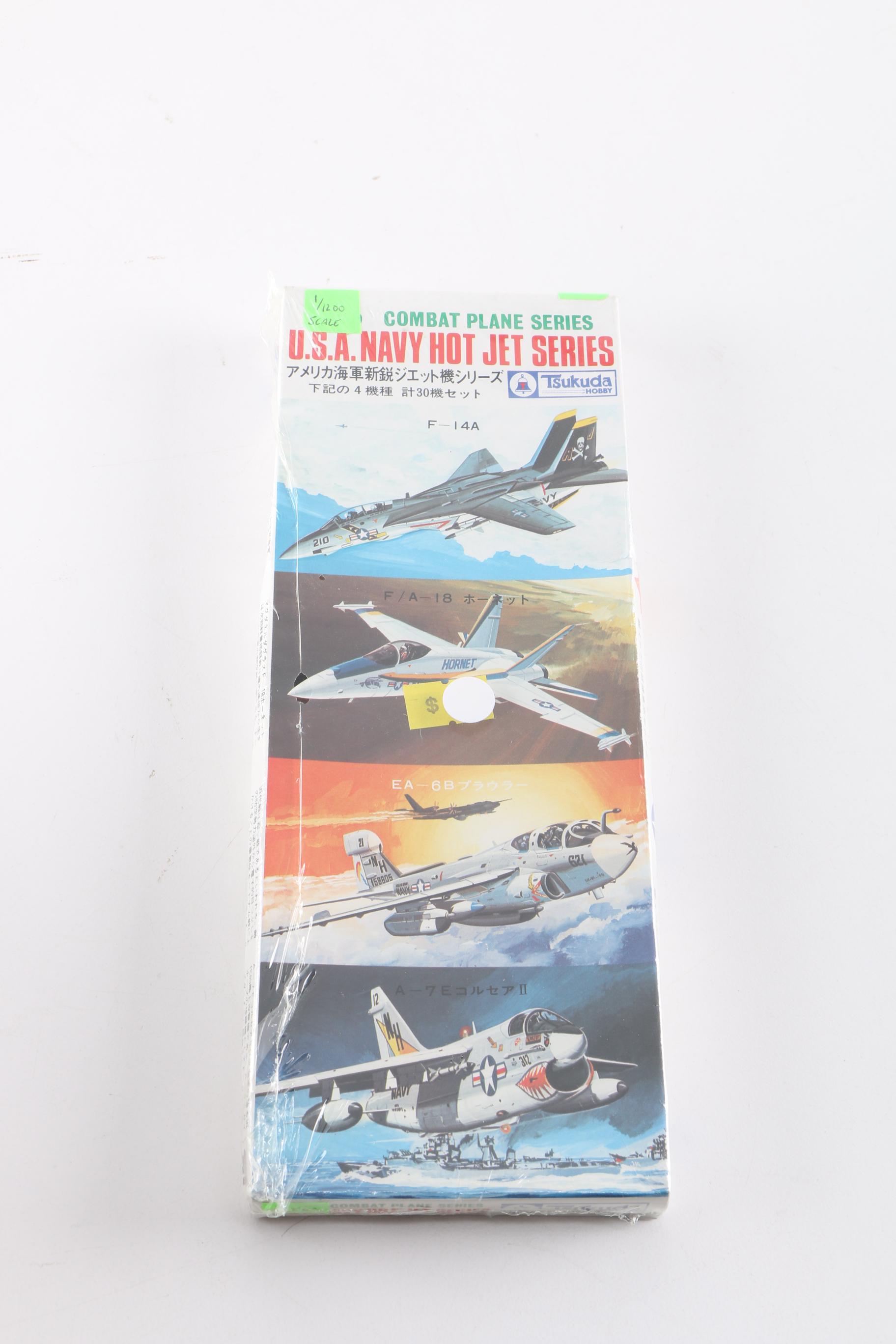 Assortment of Model Plane Kits Including Tsukuda and Fujimi