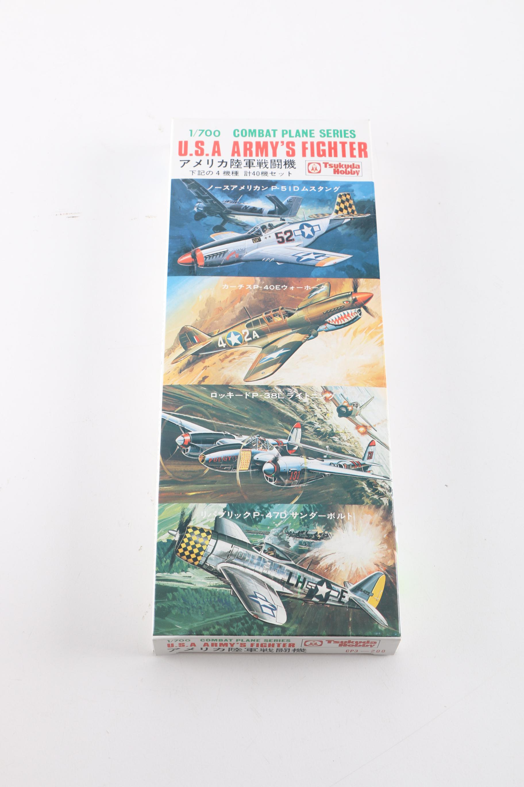 Assortment of Model Plane Kits Including Tsukuda and Fujimi