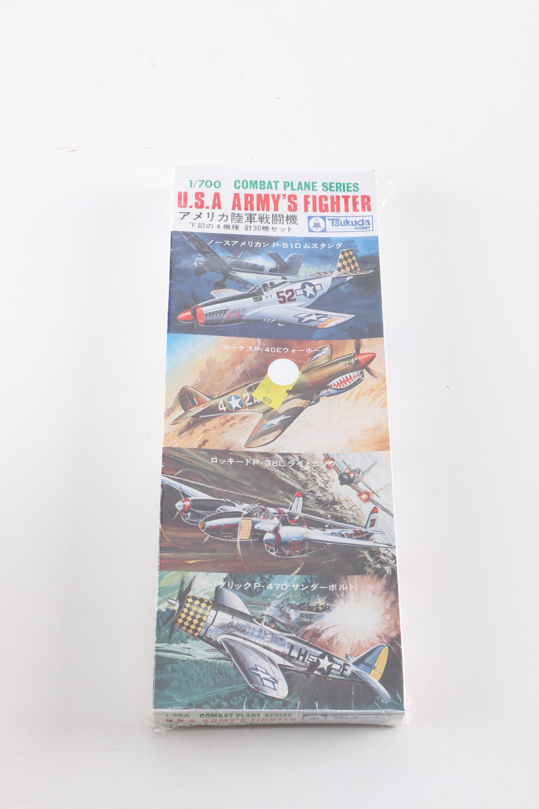 Assortment of Model Plane Kits Including Tsukuda and Fujimi