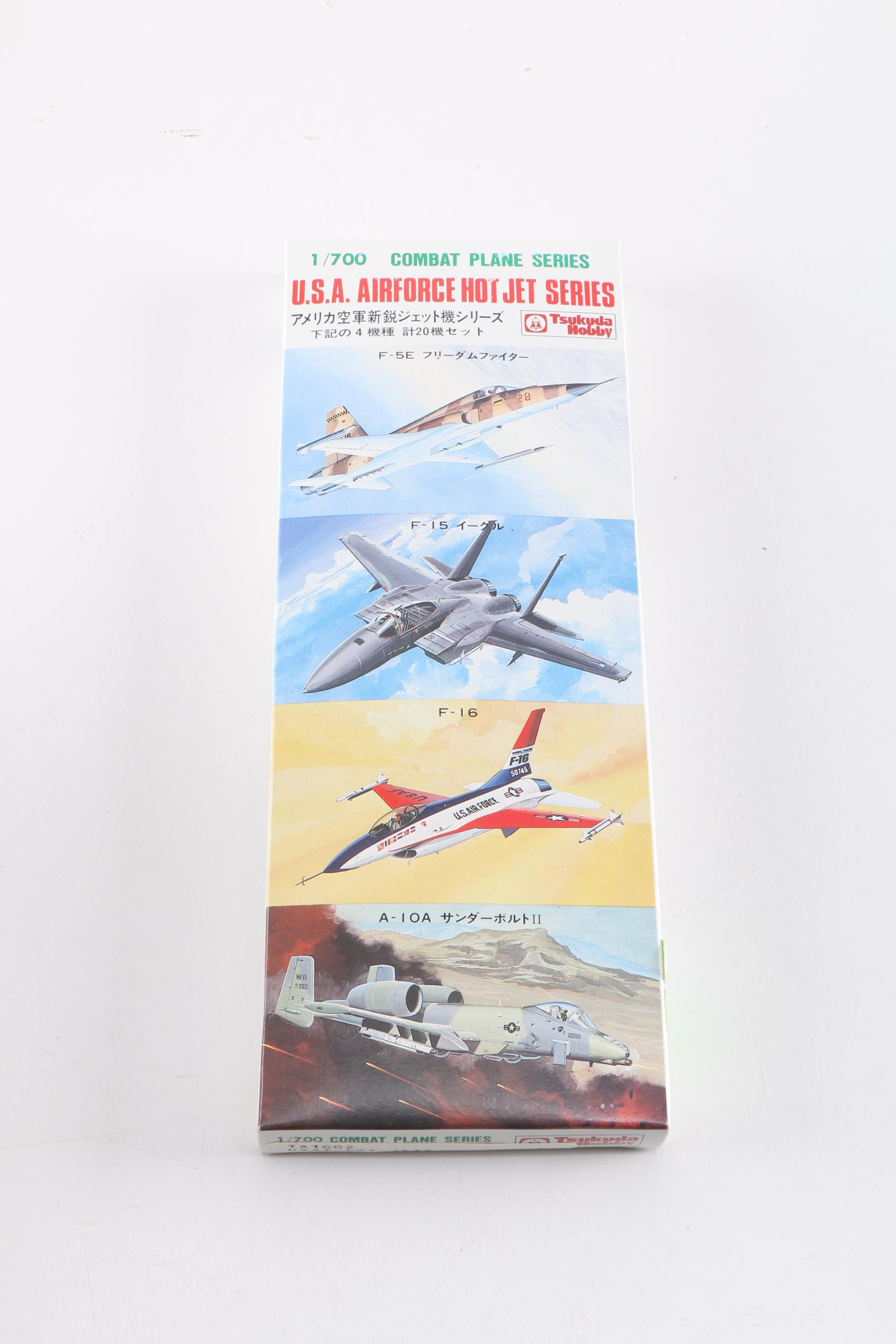 Assortment of Model Plane Kits Including Tsukuda and Fujimi