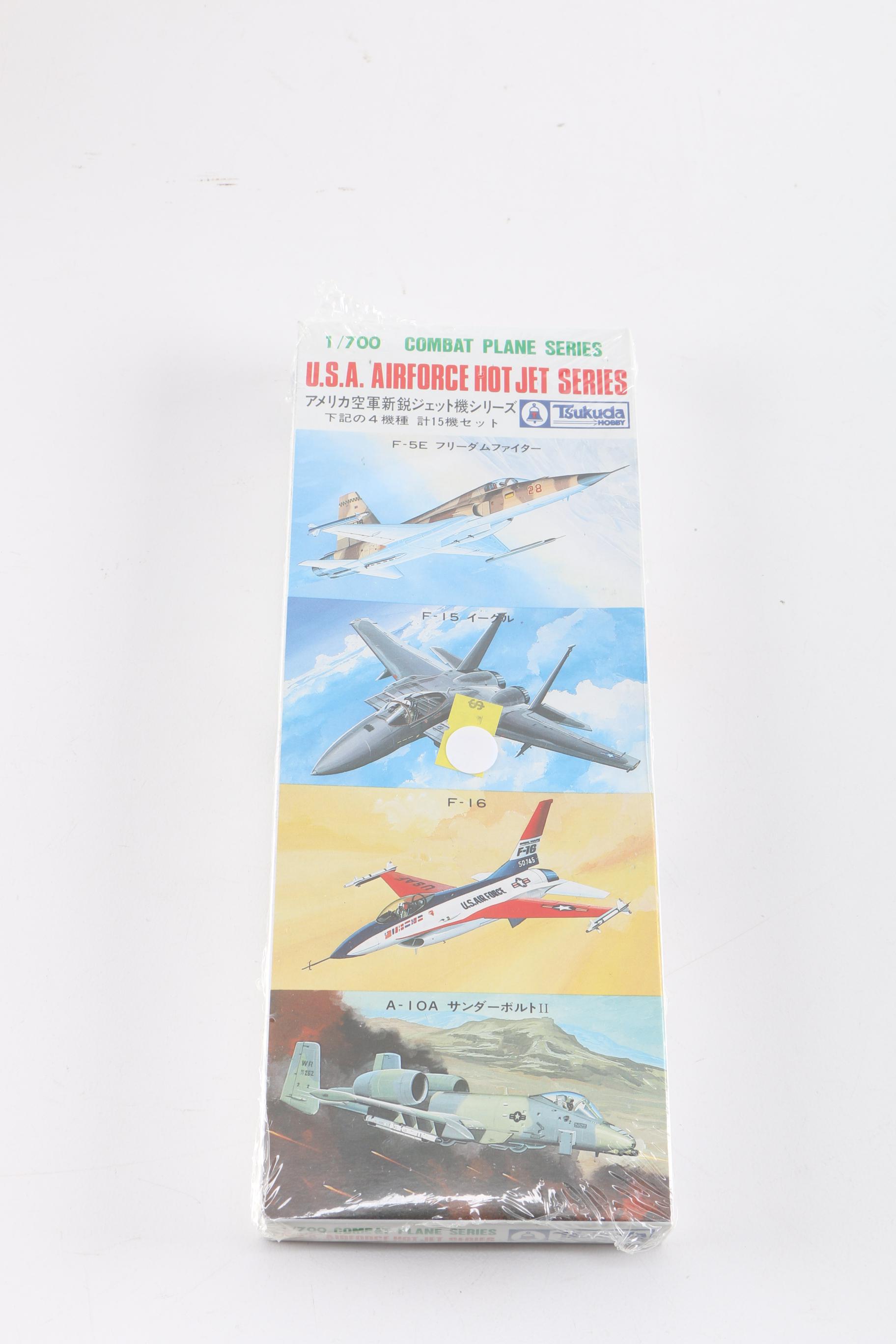 Assortment of Model Plane Kits Including Tsukuda and Fujimi