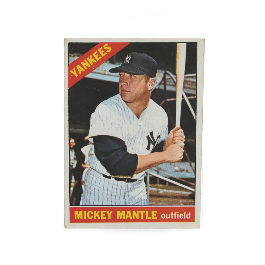 1966 Mickey Mantle New York Yankees Topps Card