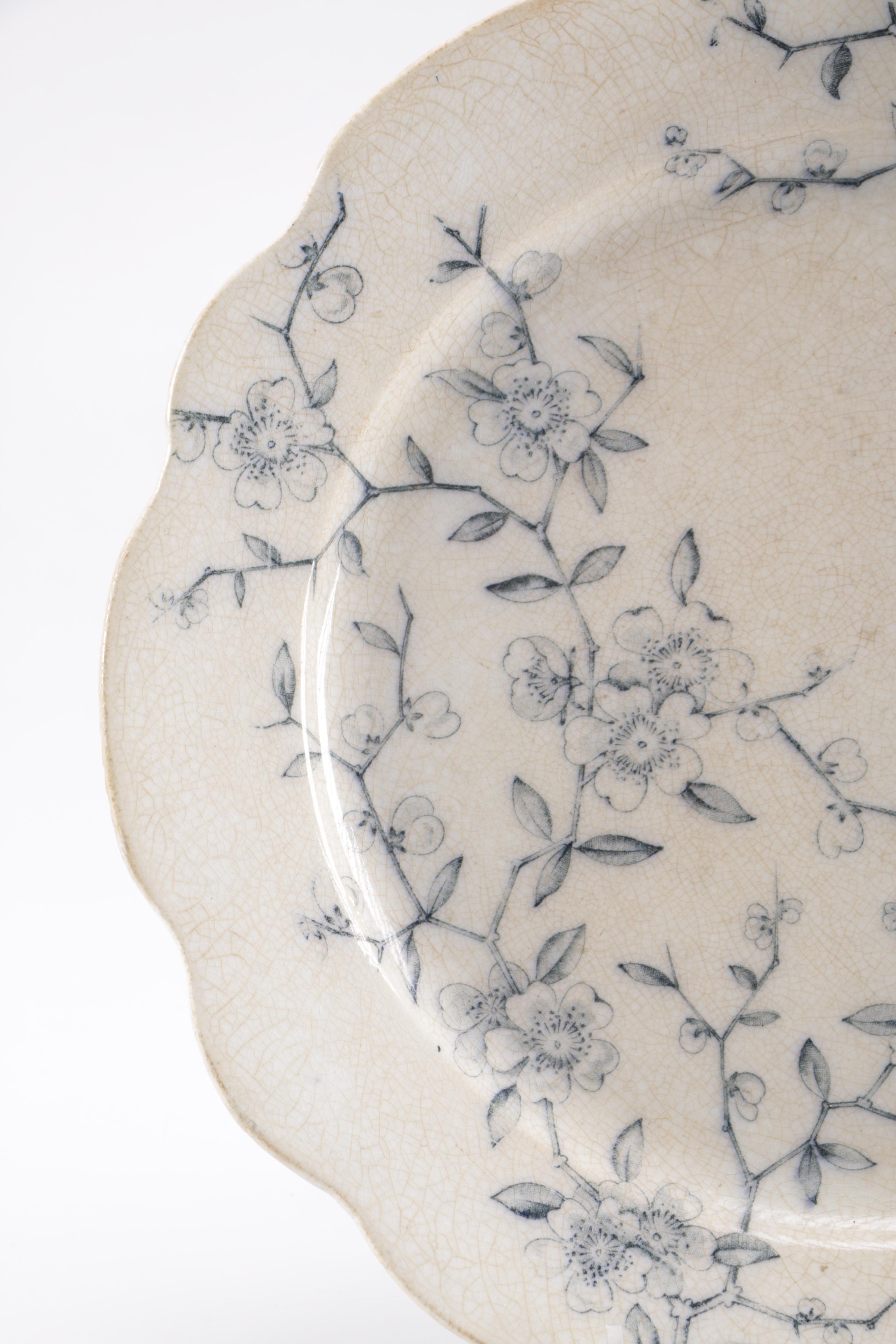 Transferware Serving Dish and  China Plate