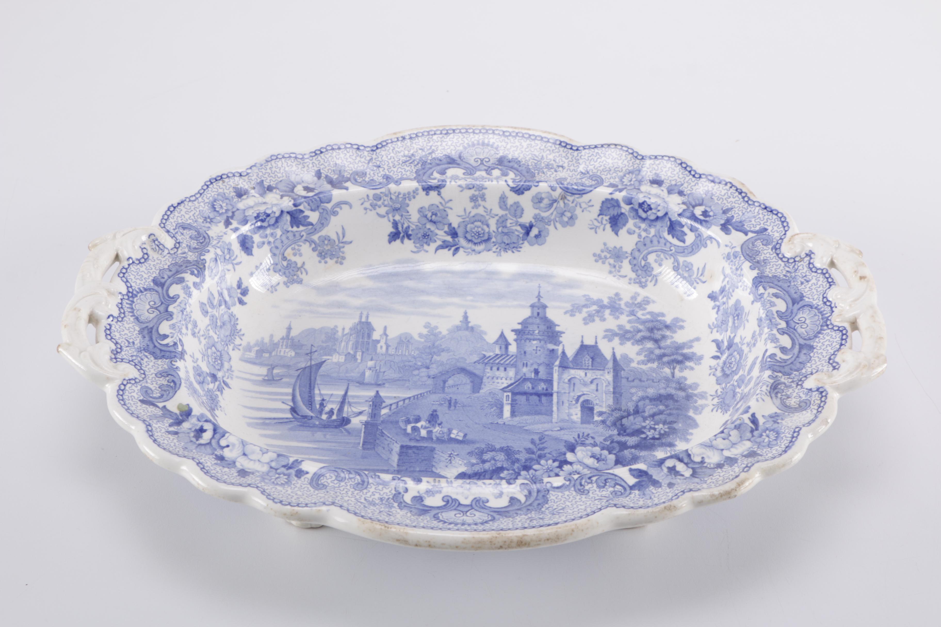 Transferware Serving Dish and  China Plate