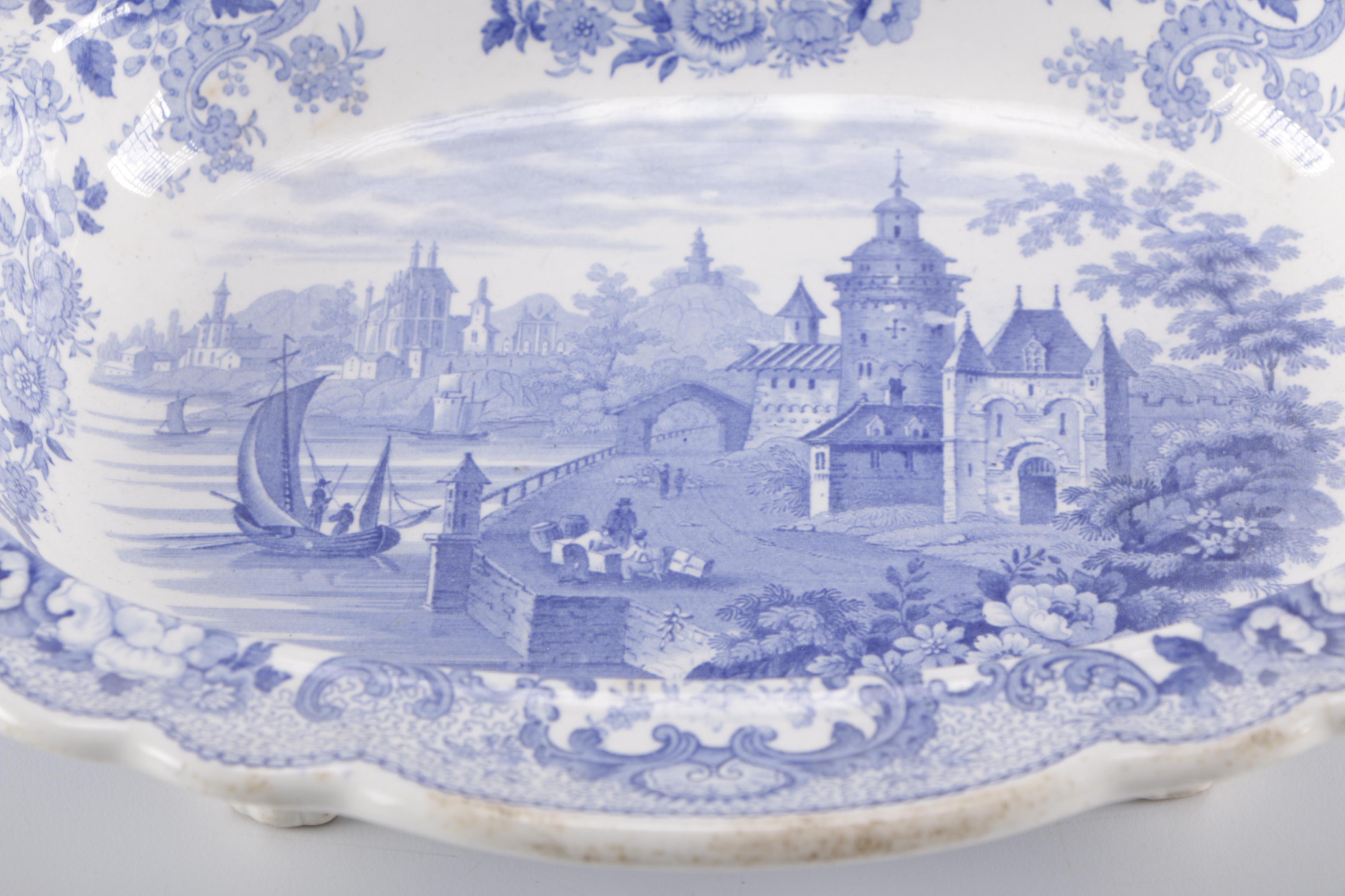 Transferware Serving Dish and  China Plate