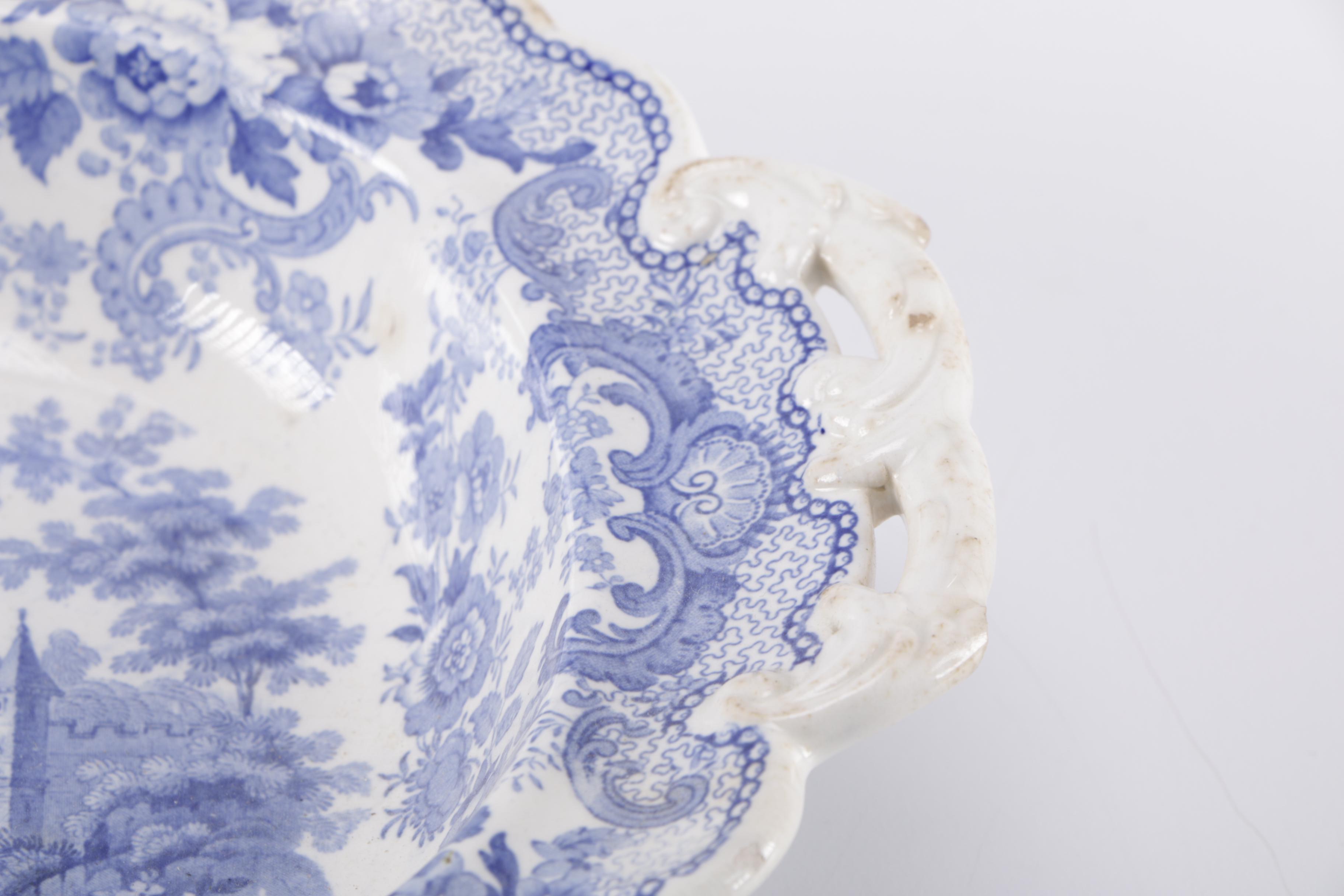 Transferware Serving Dish and  China Plate