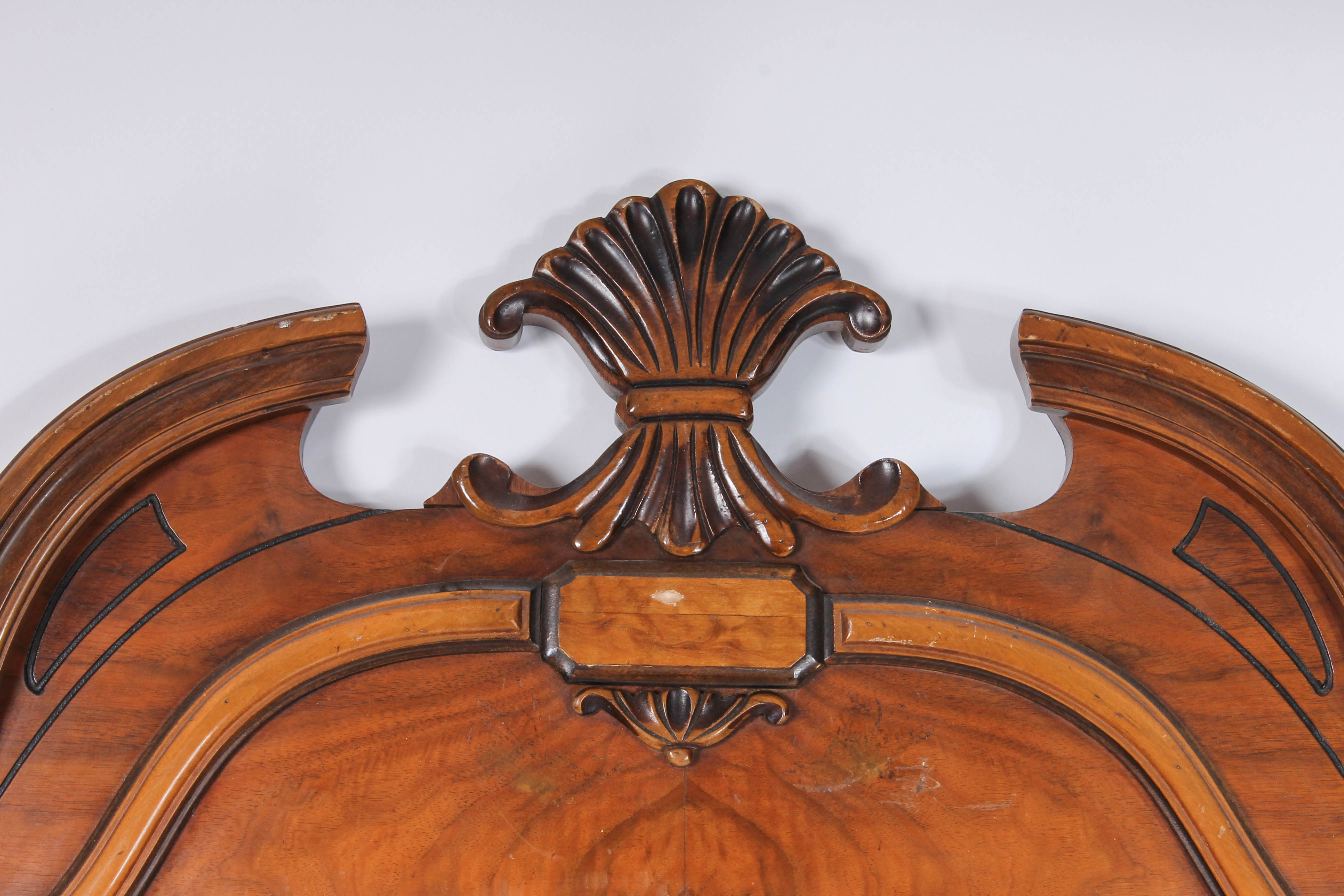 Antique Burl Wood Eastlake Style Bed Frame (Full Size)