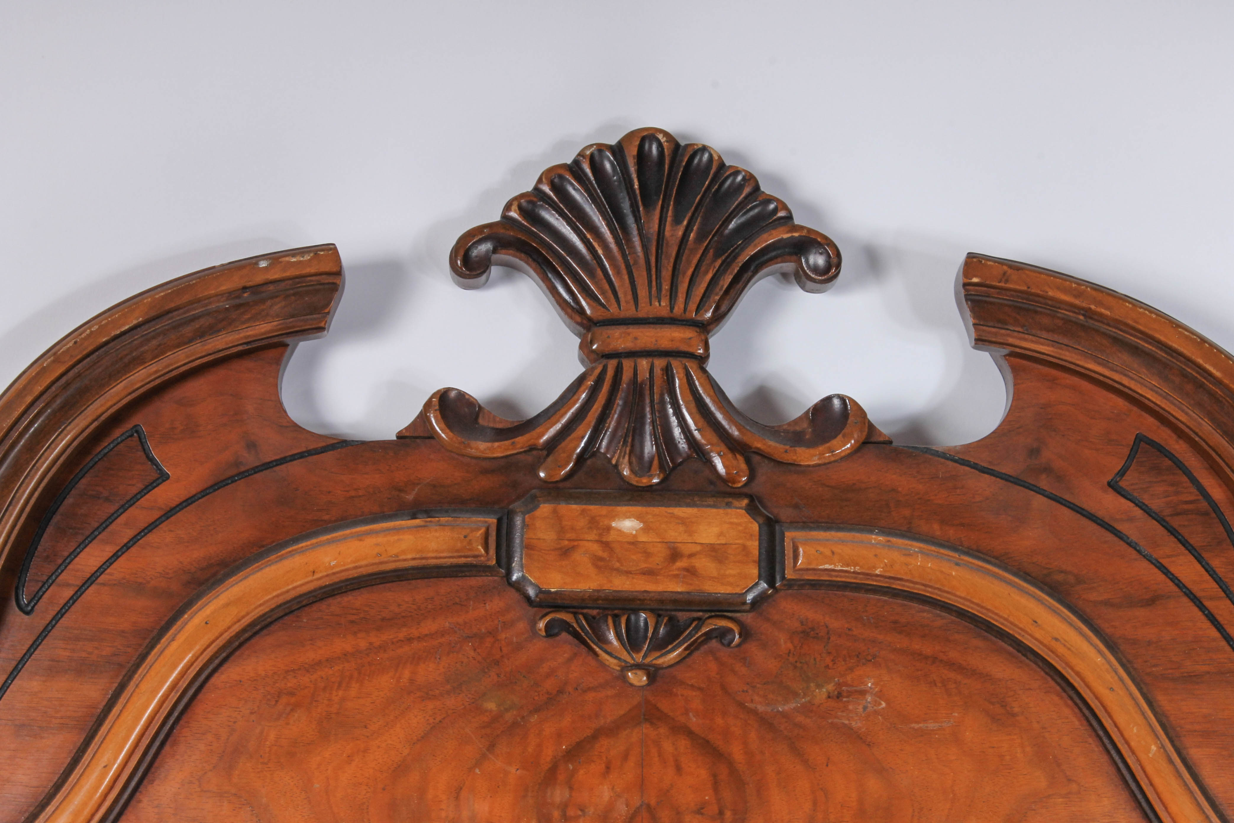 Antique Burl Wood Eastlake Style Bed Frame (Full Size)