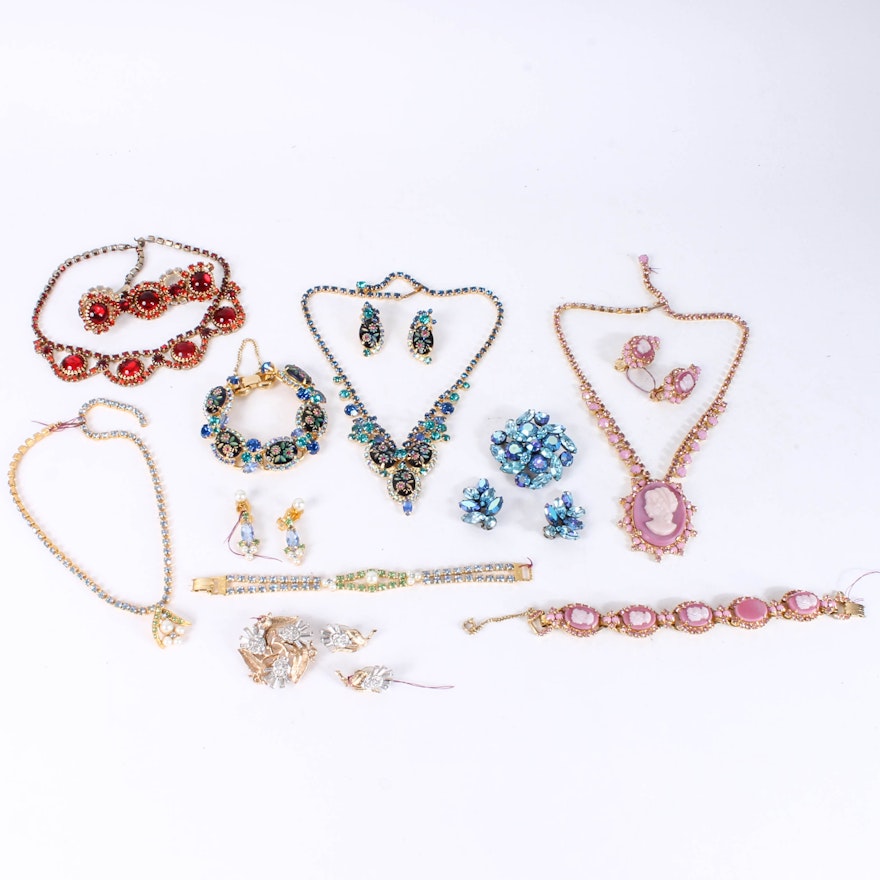 Assortment of Rhinestone Costume Jewelry Sets