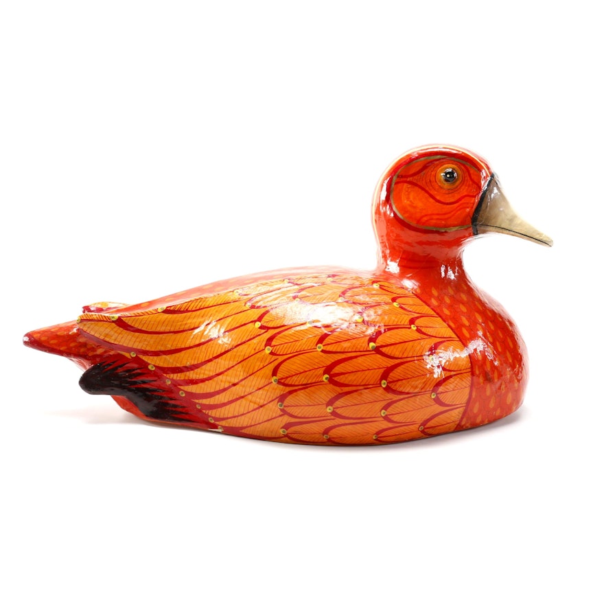 Sergio Bustamanté Paper Mache Duck Decoy