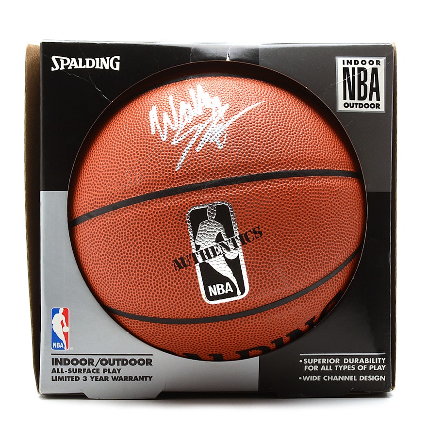 Wally Szerbiak Signed Spalding NBA Basketball With Box