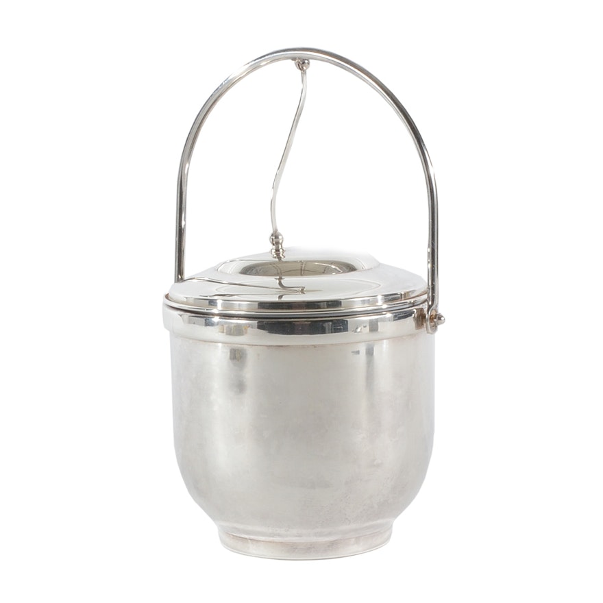 Vintage Silver Plate Hinged Ice Bucket by Gorham