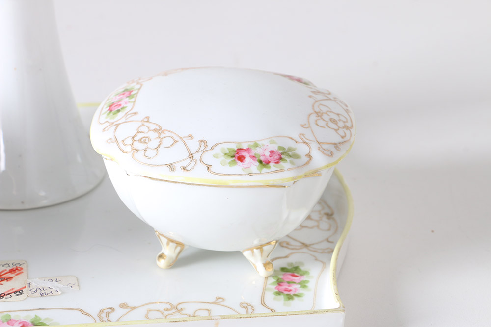 Early 20th Century Hand Painted Nippon Morimura Dresser Set