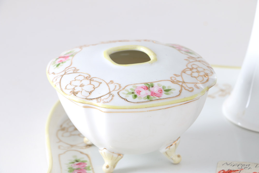 Early 20th Century Hand Painted Nippon Morimura Dresser Set