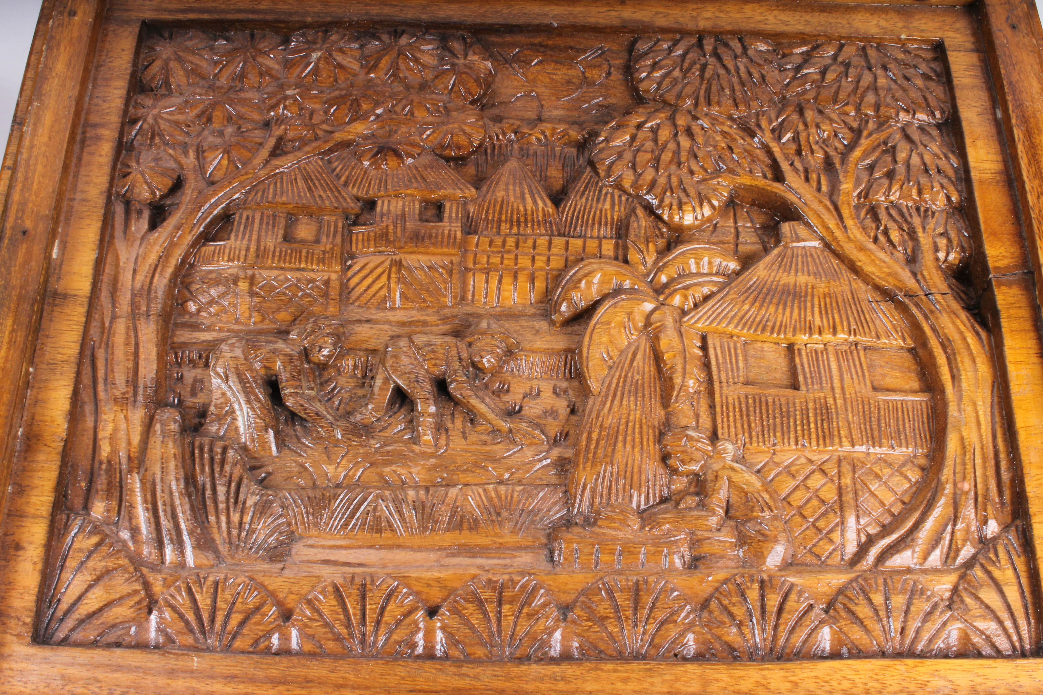 Filipino Style Carved Wooden Side Tables