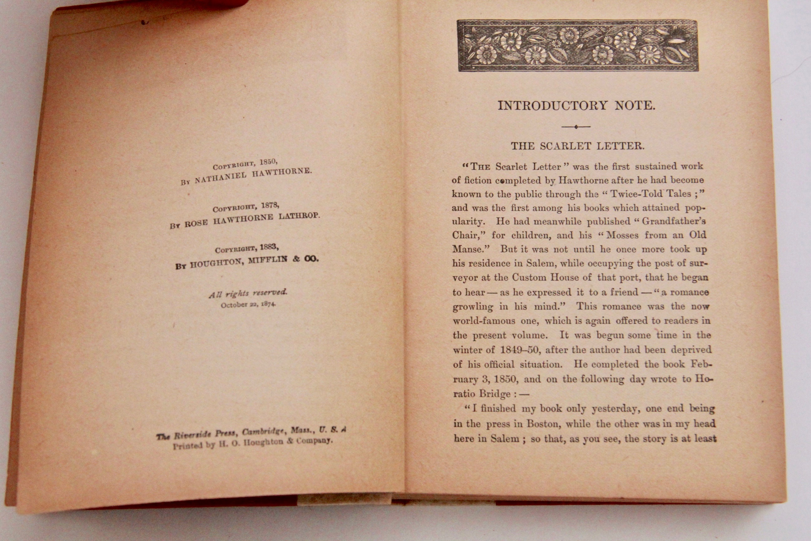 Antique Works of Literature by Tennyson and Hawthorne