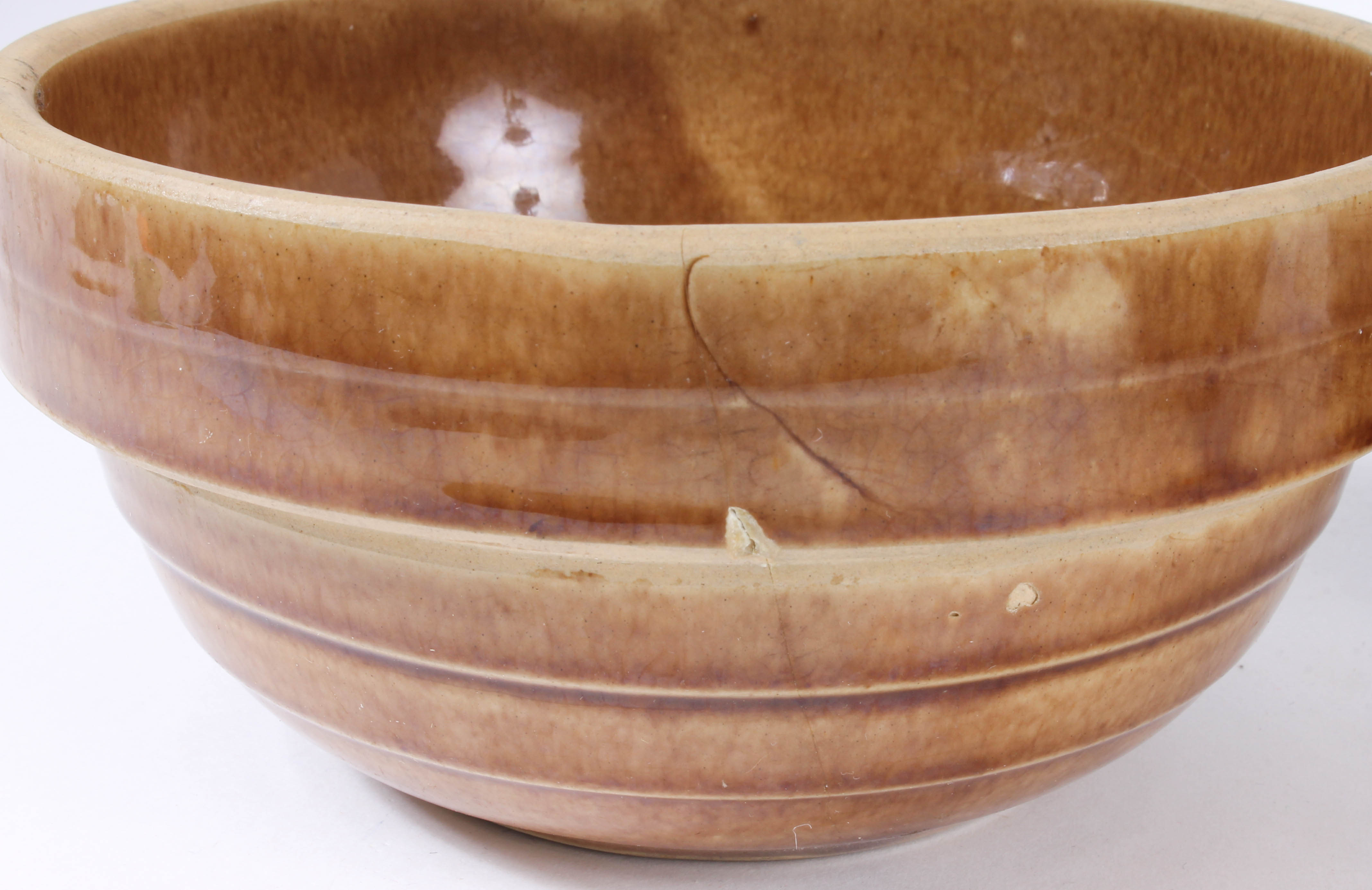 Mottled Brown Glazed Ceramic Mixing Bowls