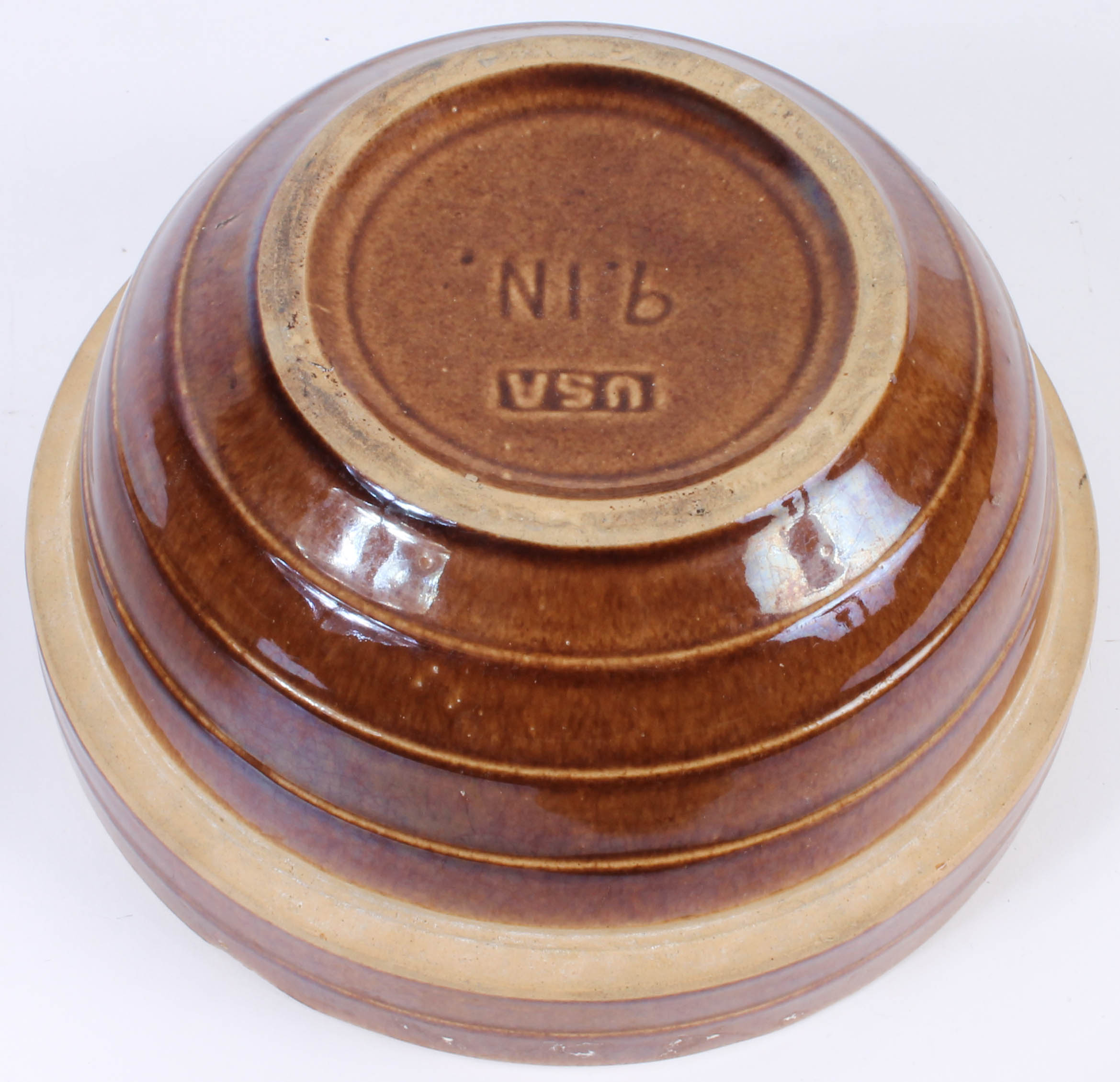 Mottled Brown Glazed Ceramic Mixing Bowls