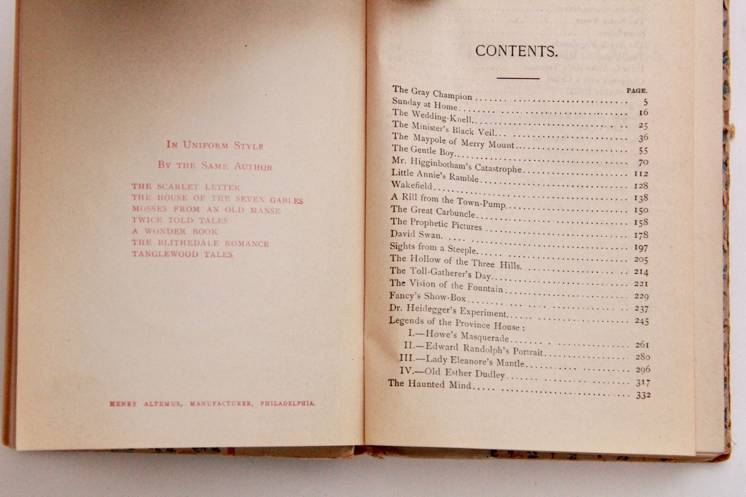 Antique Works of Literature by Tennyson and Hawthorne