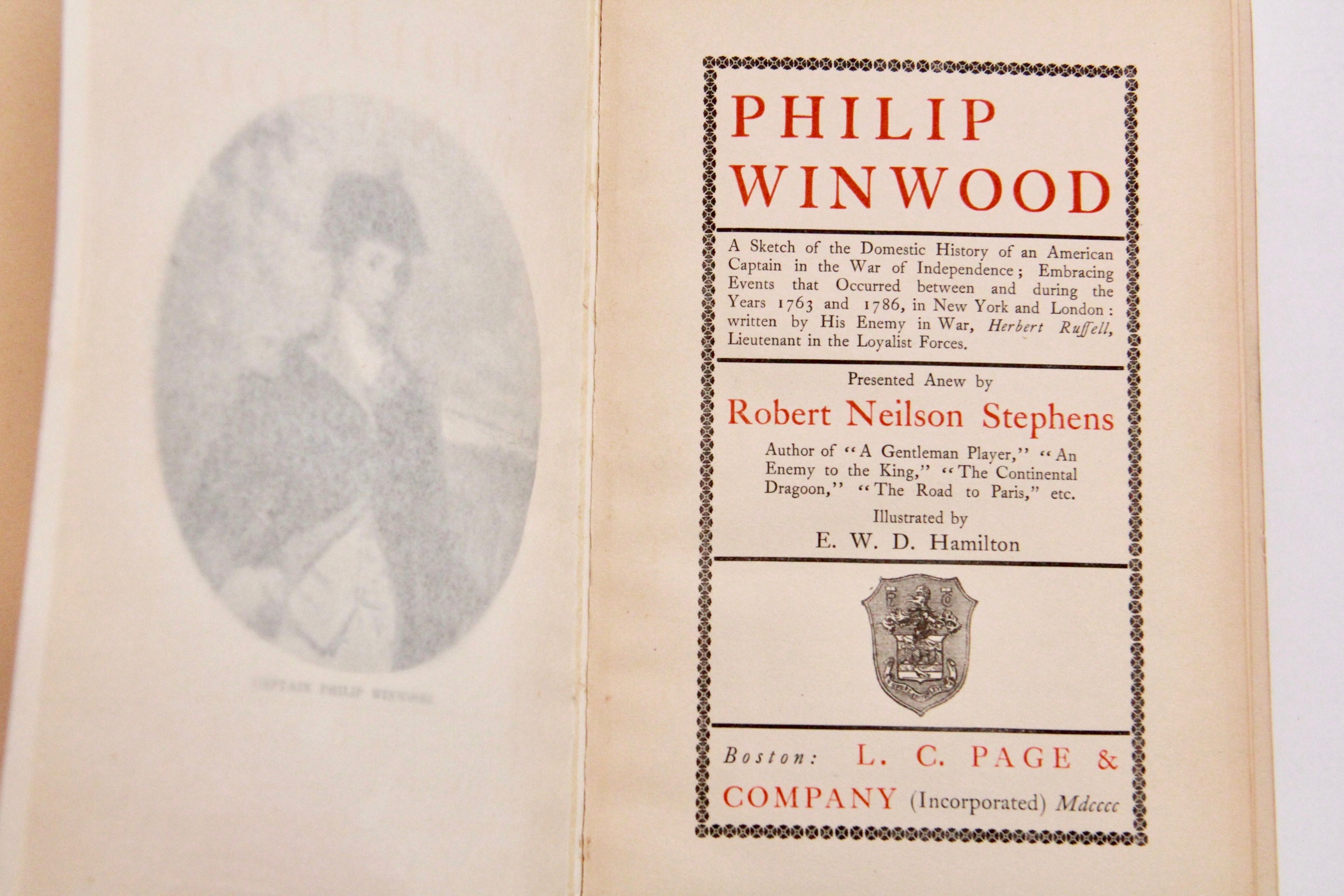 Signed Antique Book "Philip Winwood" by Robert Neilson Stephens