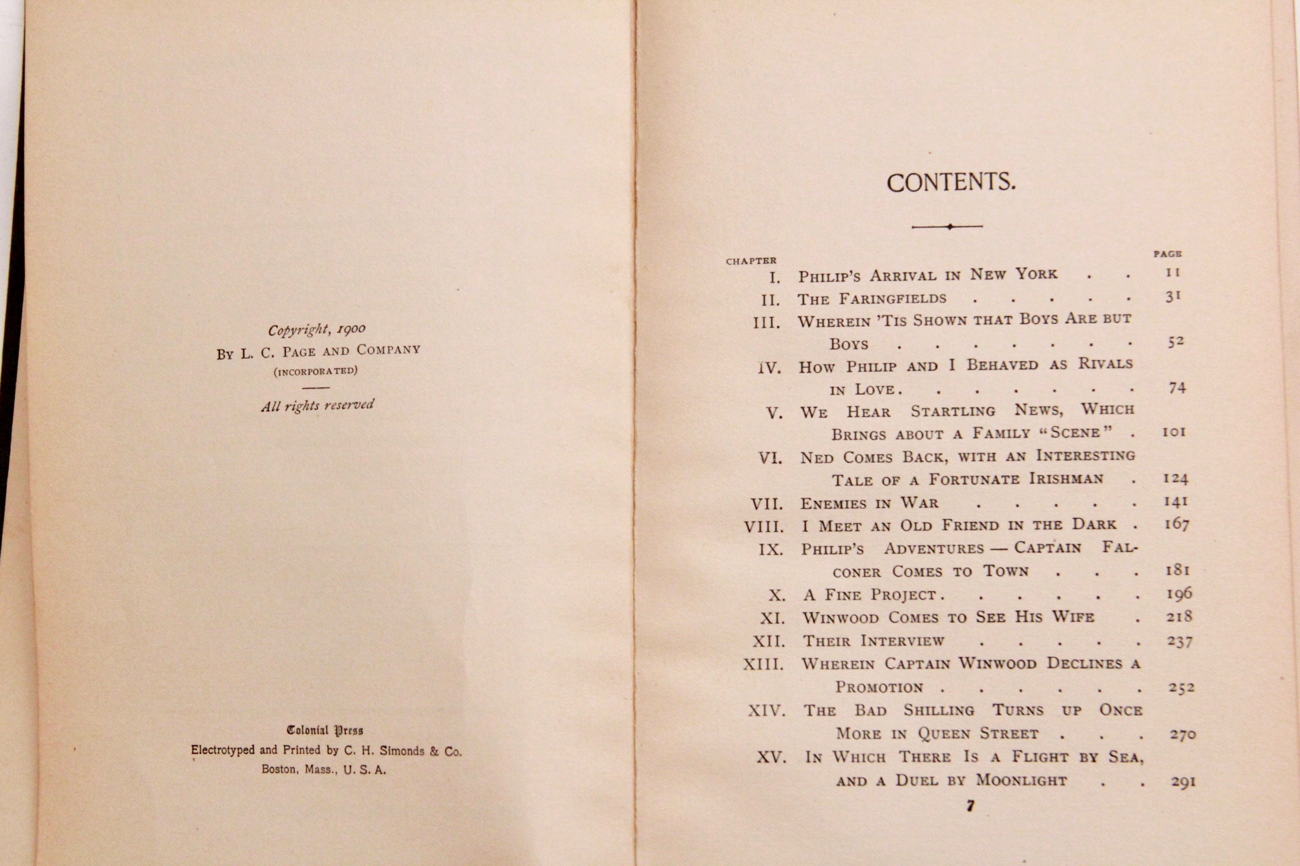 Signed Antique Book "Philip Winwood" by Robert Neilson Stephens