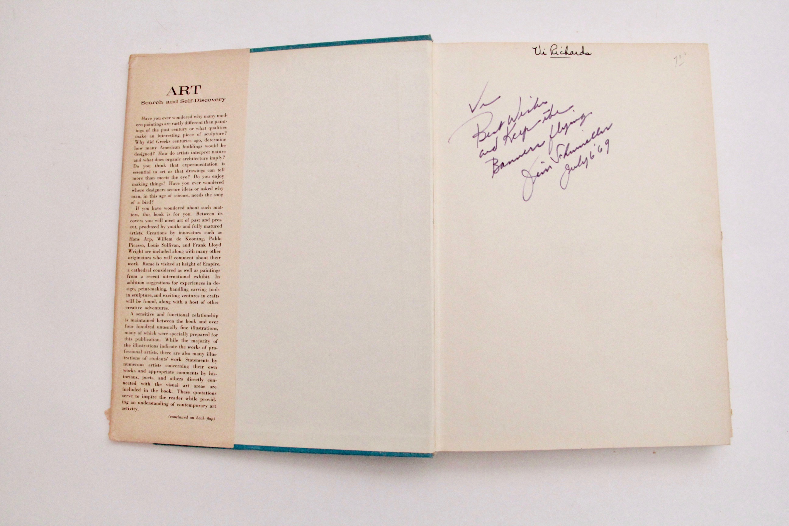 Signed "Art: Search and Self-Discovery" by James A. Schinneller