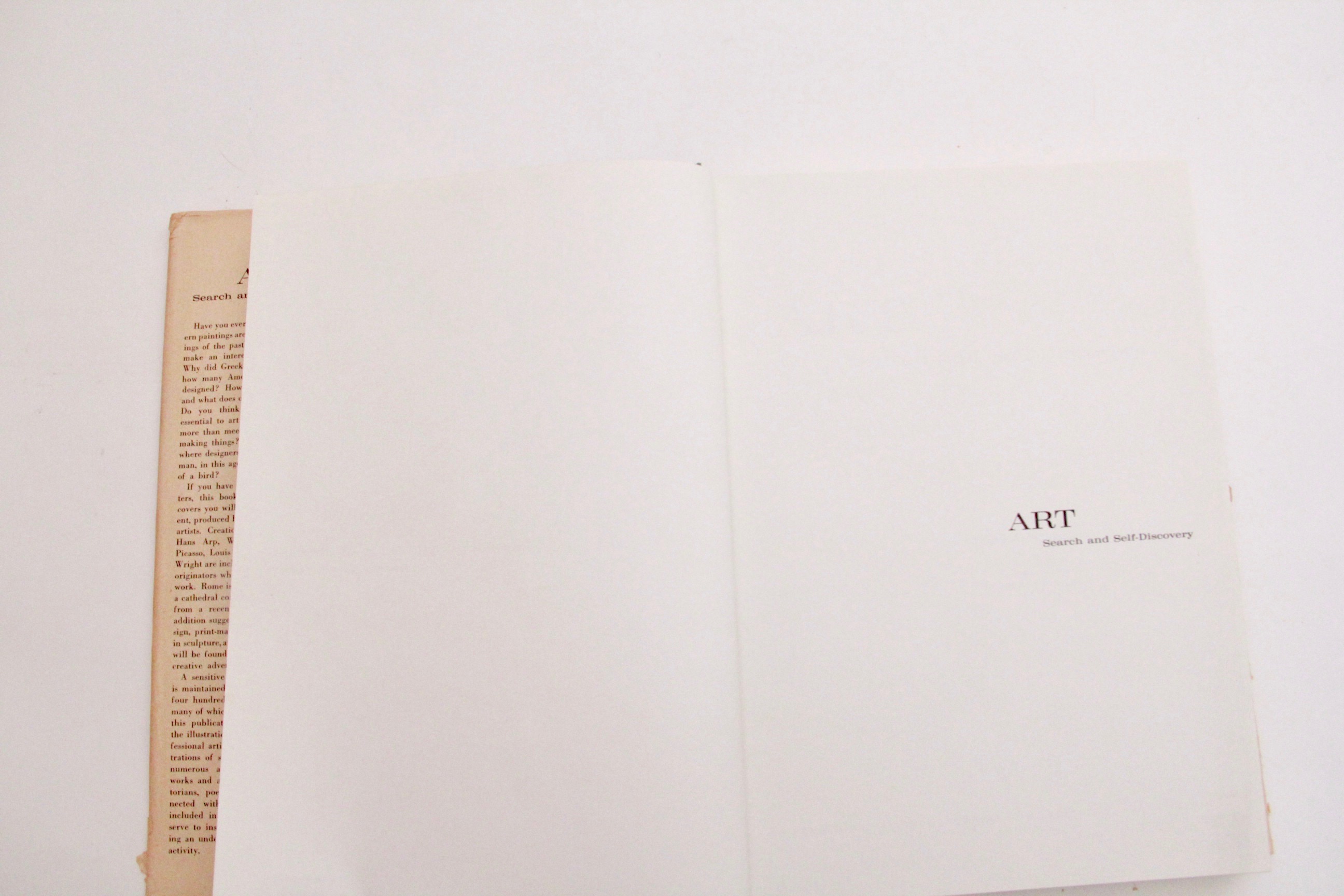 Signed "Art: Search and Self-Discovery" by James A. Schinneller