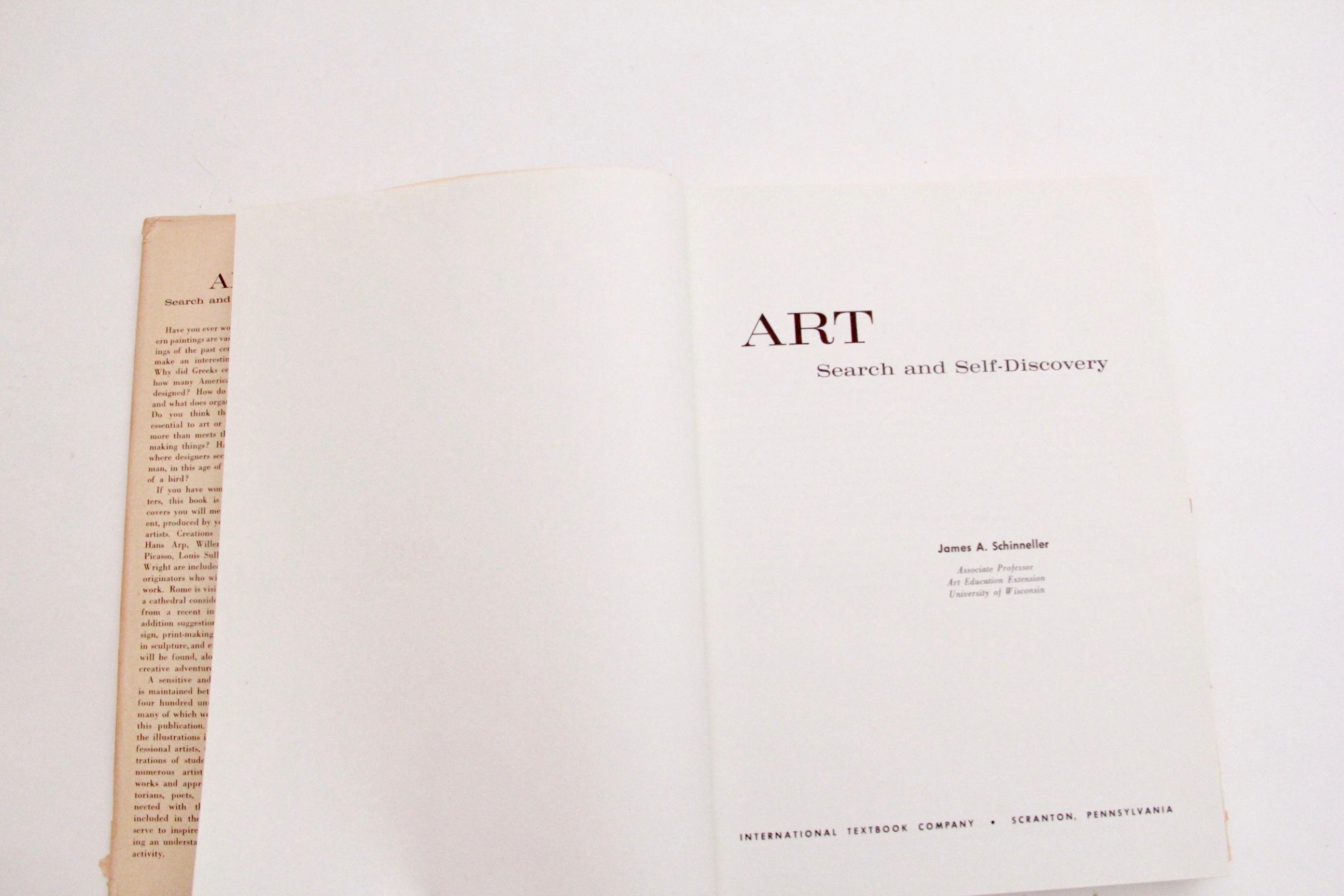 Signed "Art: Search and Self-Discovery" by James A. Schinneller