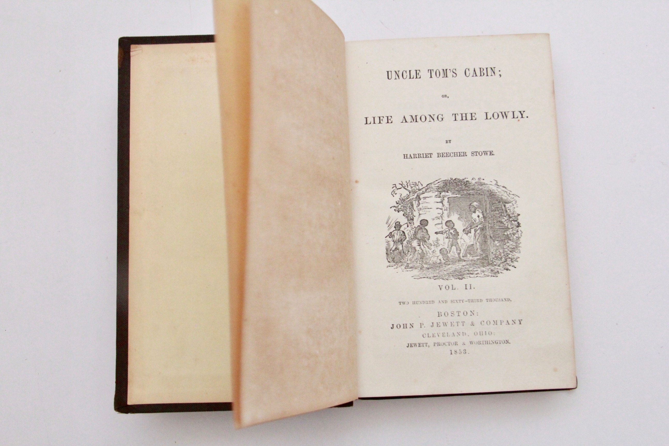 1853 Vol. II of "Uncle Tom's Cabin; Or, Life Among The Lowly" by Harriet Beecher Stowe