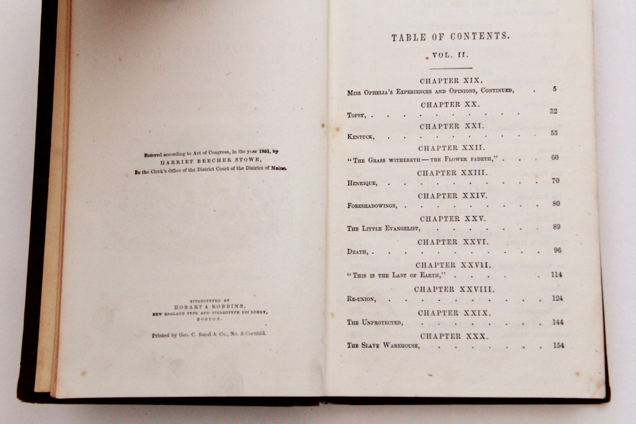 1853 Vol. II of "Uncle Tom's Cabin; Or, Life Among The Lowly" by Harriet Beecher Stowe