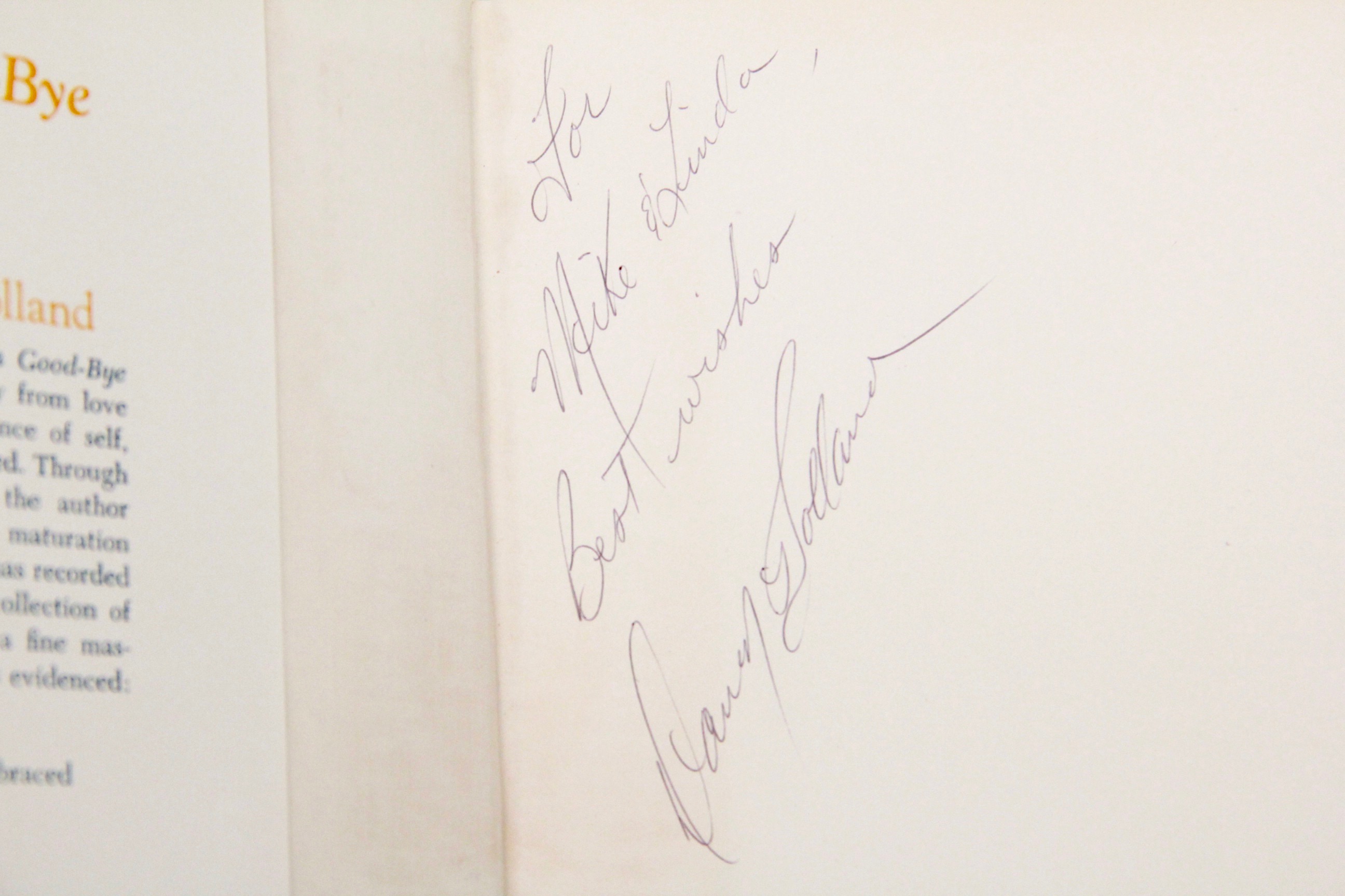 Signed First Edition "From Good-Bye To Hello" Poetry Book by Dan Nelson Holland