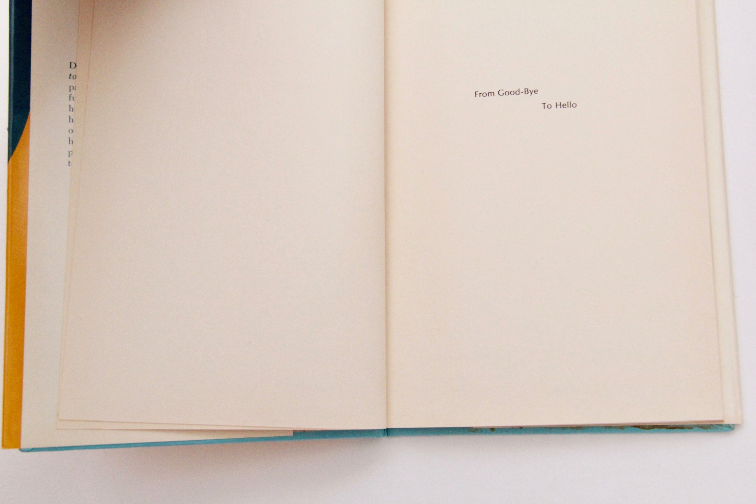 Signed First Edition "From Good-Bye To Hello" Poetry Book by Dan Nelson Holland