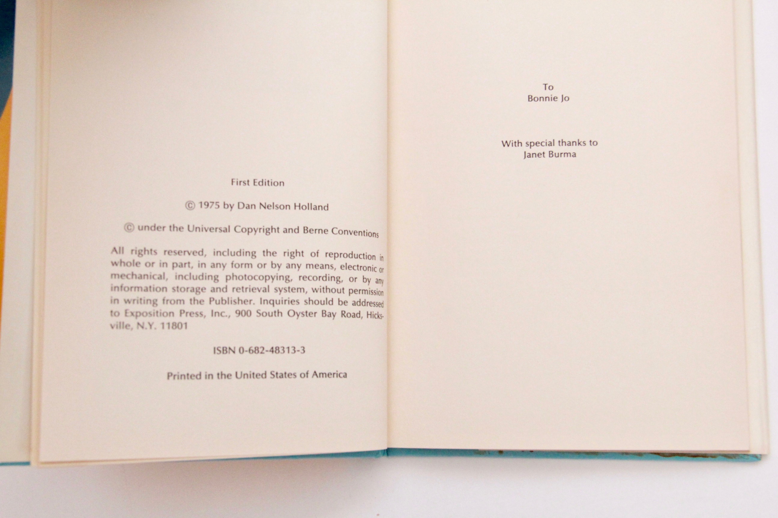 Signed First Edition "From Good-Bye To Hello" Poetry Book by Dan Nelson Holland