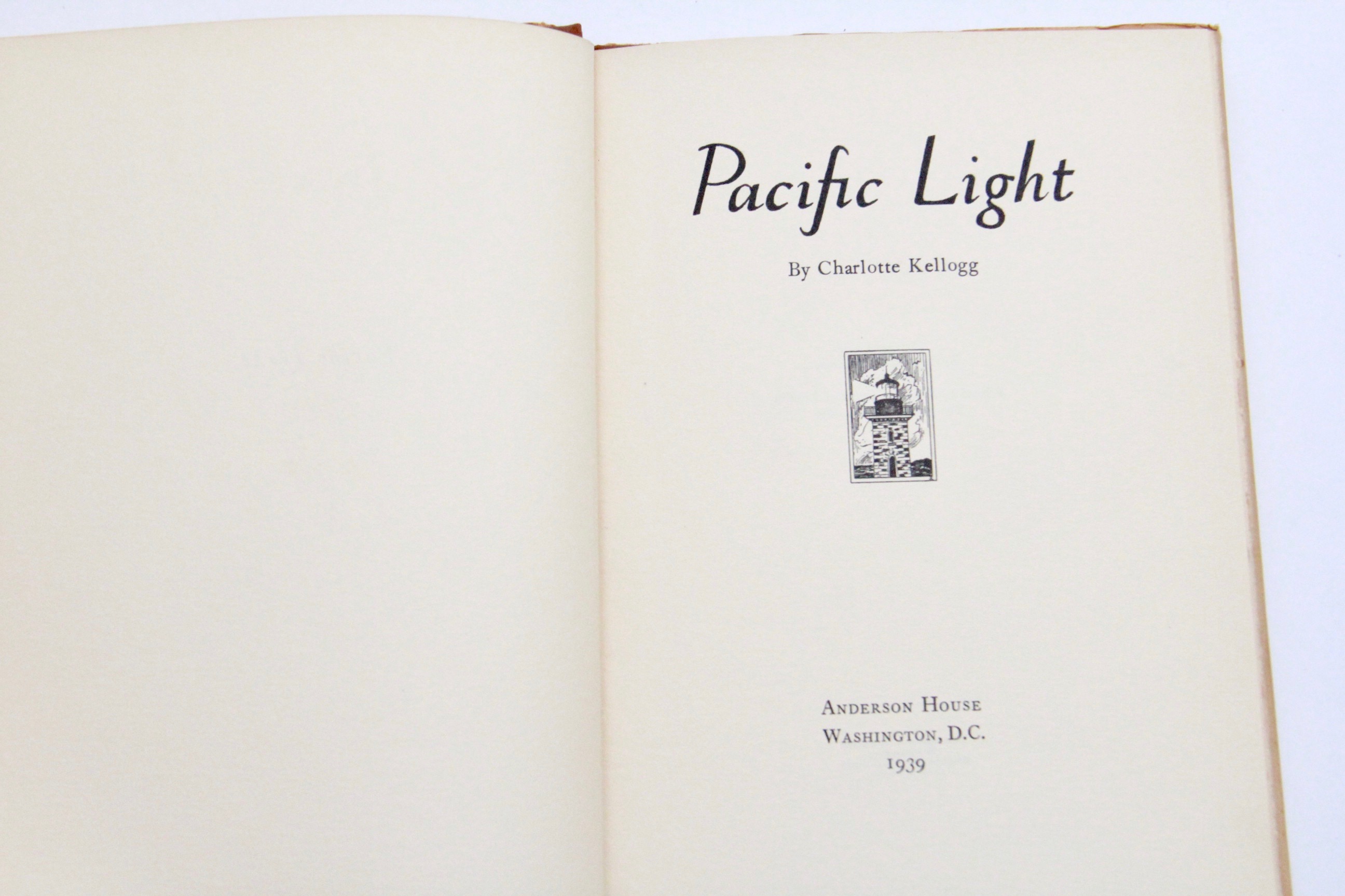Signed First Edition "Pacific Light" Poetry Book by Charlotte Kellogg